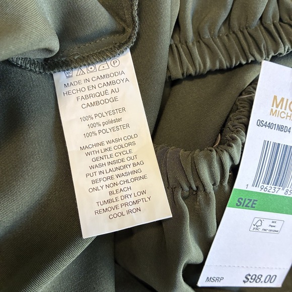 NWT Michael‎ Kors off shoulder Blouse, olive green, Size Large - Picture 7 of 7